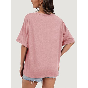 T-shirts pour femmes T-shirt surdimensionné en coton 100% délavé - Product Image 2