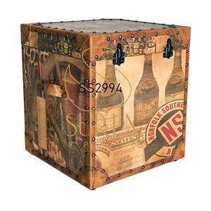 Boîte artisanale indienne en toile de design fait à la main Boîte unique de style coffre de meubles - Product Image 1