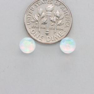 Boucles d'oreilles en opale de feu en argent sterling 925: boucles d'oreilles rondes de 6 à 12mm pour femmes et filles dans les fêtes de mariage - Product Image 1