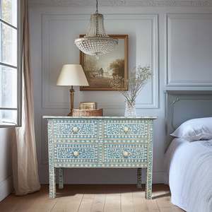 Table de Console empilable et pliable de haute qualité en incrustation d'os pour salon d'étude prix de gros - Product Image 3