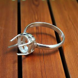 925 Sterling Silver <b>Blank</b> Jewelry Setting Silver Oval Prong <b>Ring</b> <b>Blank</b> DIY Jewelry Supplies 6x4 mm to 30x35 mm semi Mount <b>Ring</b> - Product Image 5