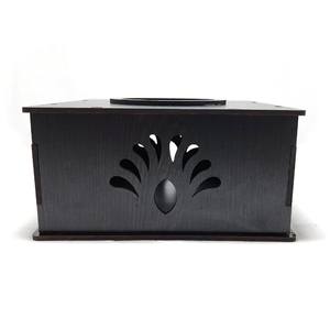 Décoration Noir Carré Boîte À Mouchoirs Porte-Serviettes En Bois Serviette En Tissu Porte-Papier Stand pour La Maison Cuisine À Manger - Product Image 3