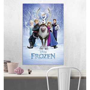Affiche sur toile de style moderne Frozen Cast avec cadre noir pour décoration murale - Product Image 3