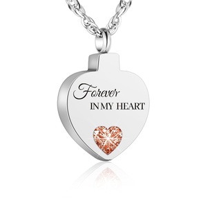 White Cremation Urn <b>Necklace</b> <b>for</b> <b>Ashes</b> Keepsake Birthstone Jewelry Heart <b>Ashes</b> <b>Necklace</b> <b>for</b> Women Stainless Steel Custom Size - Product Image 1