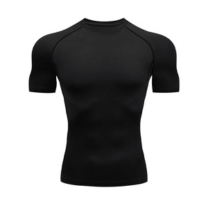 Camiseta ajustada deportiva de culturismo para hombre, camiseta de compresión de verano con cuello redondo, camiseta para gimnasio, Fitness, camiseta para correr de secado rápido, camisetas de entrenamiento para hombre - Product Image 1