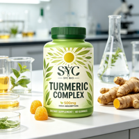 Bonbons gélifiés au curcuma OEM SYC, formule 500 mg, absorption ultra-élevée, naturel, 60 capsules/flacon, pour le soutien des os et des articulations chez l'adulte