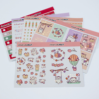 Fabricant de feuilles d'autocollants pour planificateur mignon personnalisé, feuilles d'autocollants kawaii découpées à la forme, feuilles d'autocollants en feuille d'or pour journaux et planificateurs