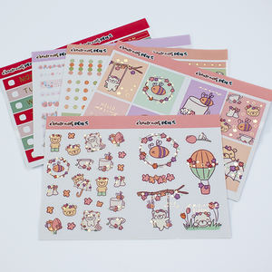 Fabricant de feuilles d'autocollants pour planificateur mignon personnalisé, feuilles d'autocollants kawaii découpées à la forme, feuilles d'autocollants en <span class=keywords><strong>feuille</strong></span> d'or pour journaux et planificateurs - Product Image 2