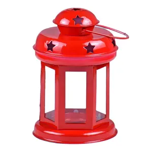Axiom-linterna decorativa roja para Navidad y decoración del hogar, de estilo marroquí candelabro hecho a mano, acentos para el hogar