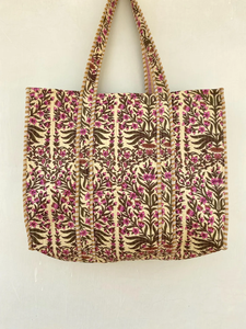 กระเป๋าถือผ้าฝ้ายอินเดียกระเป๋าสะพายไหล่สำหรับช้อปปิ้งประจำวัน - Product Image 3