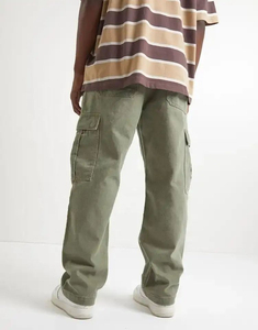 Pantalones Cargo de ajuste relajado para hombre, tela de algodón con bolsillos utilitarios, estilo cómodo, perfecto para senderismo y ropa de trabajo - Product Image 2