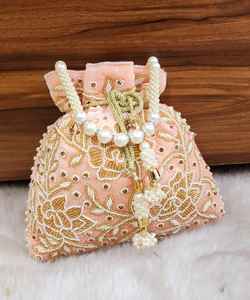 Ethnic Purse Indian Wedding Gotta Potli bag For Womens Unique Bag Gota Potli Purse Traditional Potli Bag Designer Gota Work - Product Image 6