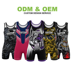 Meilleure qualité impression numérique crânes humains lutte combat engrenages 2026 nouvelle vente chaude unisexe lutte léger corps Singlet - Product Image 4