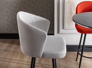 Juego de Sillas de Comedor Modernas de Tela, Metal y MDF, Escritorio Fijo, Muebles NETRA Modelo 125 para Apartamento, Comedor, Cocina, Oficina en Casa, Hotel - Product Image 3