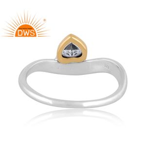 แหวนคลื่นพลอยบุษราคัมธรรมชาติสีเงินแท้ปรับแต่งได้สำหรับผู้หญิงของขวัญสำหรับผู้หญิง - Product Image 3