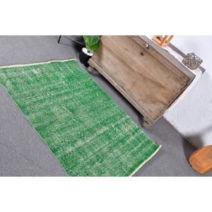 Tapis Turc Vintage Moderne 3.2 X 4.7ft Vert Patchwork Design Fait Main en Laine avec Support en Latex Classique Grande Taille pour Adolescents - Product Image 4