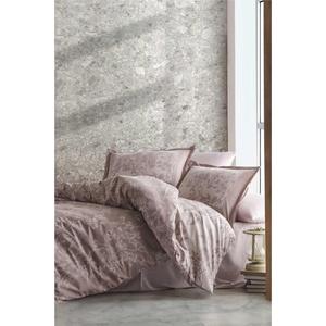 Ensemble housse de couette double en satin beige Harrisa V1 Design élégant et chic - Product Image 1