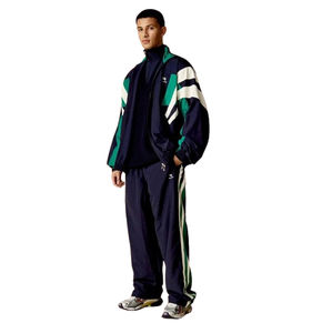 Conjunto de chándal de Otoño de poliéster pesado personalizado para hombre, cortavientos de gran tamaño con cremallera de nailon, logotipo con estampado de transferencia de calor - Product Image 4