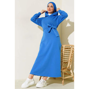 Nouvelle saison modeste Satin femmes hiver vêtements islamiques ethnique Abaya robe caftan tunique dubaï musulman mode islamique - Product Image 6