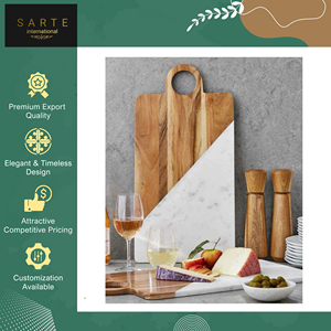 Tabla de cortar de mármol duradera hecha a mano de lujo de alta calidad, fácil de limpiar, utensilios de cocina ligeros ecológicos indios - Product Image 3