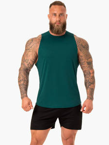 Camisetas sin mangas para hombre con logotipo personalizado de alta calidad y tarifa al por mayor, camisetas sin mangas transpirables de talla grande de Color sólido para entrenamiento de gimnasio, camiseta sin mangas para hombre - Product Image 5