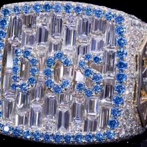 Square Design Custom Letter VVS Moissanite Diamond Iced Out Hip Hop Luxury 925 Sterling <b>silver</b> <b>Statement</b> <b>Ring</b> For Unisex - Product Image 1