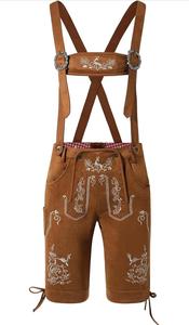 Pantalones cortos Shemax Trachten para hombre Lederhosen gris sombreado OEM personalizado nuevo bávaro Oktoberfest Lederhosen - Product Image 2