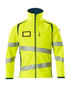 Chaqueta Softshell larga de invierno para hombre, soporte bordado, cremallera reflectante fluorescente, estilo de calle, servicio OEM disponible - Product Image 5