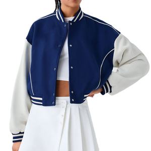 เสื้อครอปแจ็คเก็ตสตรีทสไตล์เบสบอลซอฟต์บอลเสื้อแจ็คเก็ตเลตเตอร์แมน - Product Image 1