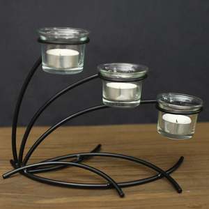 La mejor decoración del hogar elegante soporte de candelita de hierro y metal portavelas festivo de Navidad con otras funciones - Product Image 4