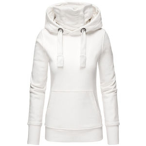 Sweat à capuche d'hiver surdimensionné pour femmes de haute qualité polaire blanc uni à manches longues pull à capuche confortable sweat à capuche chaud pour les femmes - Product Image 1