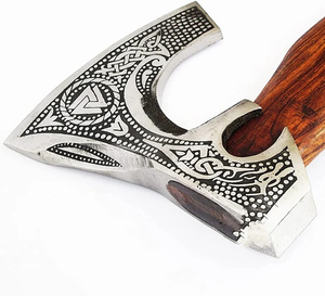 SCL Custom 1.5 KG Weight Hand-Forged Viking Survival <b>Axe</b> with High Quality Leather Sheath Ash <b>Wood</b> Handle High Quality <b>Axe</b> Head - Product Image 3