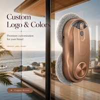 Robot de nettoyage de vitres électrique anti-chute avec corde de sécurité pour portes vitrées de balcon extérieur, vente en gros B2B