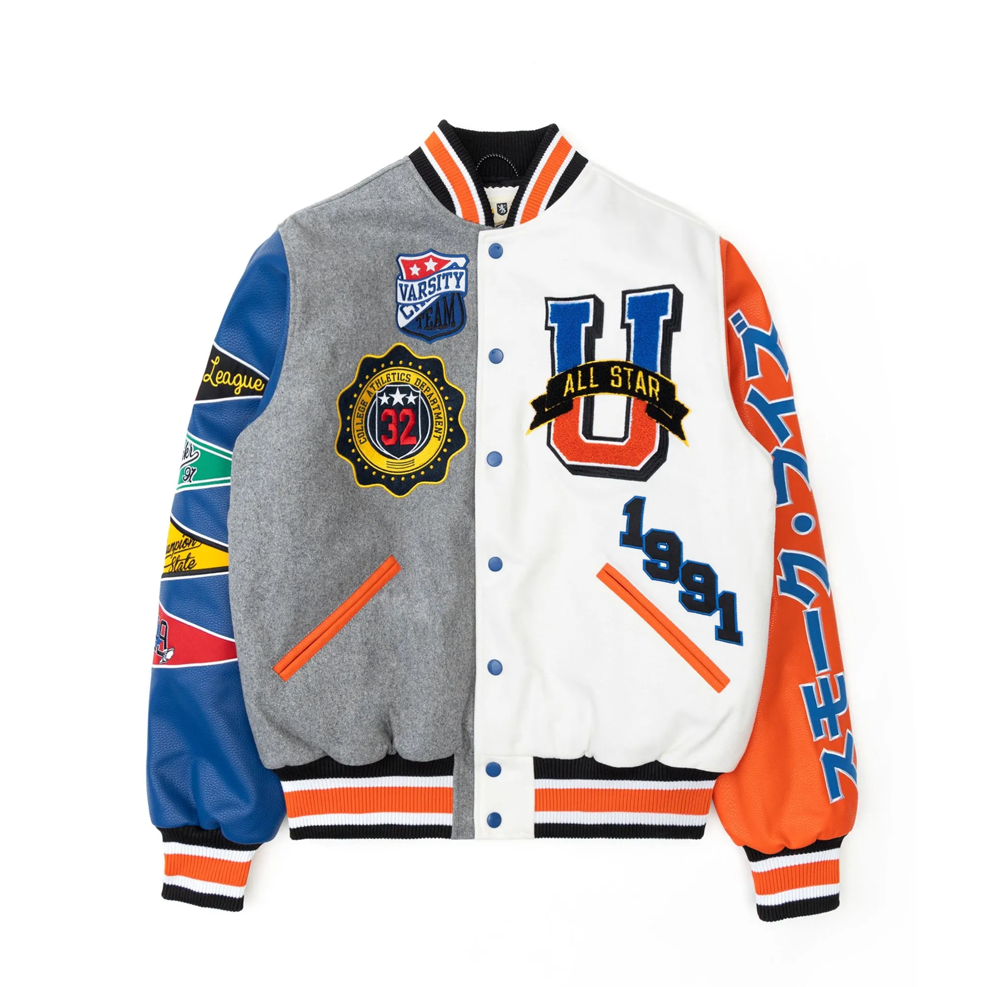 OEM Custom Fashion Chenille Embroidery Letterman Baseball Jackets Casual Varsity Bomber Jacket for Men