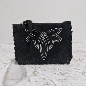 Fait à la main en cuir véritable multicolore cousu sur le côté fermeture à glissière grande capacité enveloppe pochette d'argent sacs à main porte-carte sac à main - Product Image 1