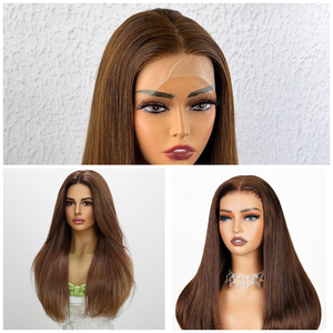 วิกผมลูกไม้สวิสแบบไม่เรมี่ผมแท้สีน้ำตาลธรรมชาตินุ่มและดูทันสมัยในชีวิตประจำวัน - Product Image 1