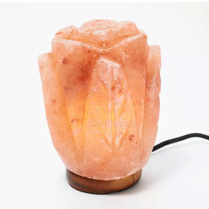Lampe de sel de l'Himalaya faite à la main légère la plus vendue en forme de fleur de Lotus artisanale naturelle pour la décoration de la maison avec un style romantique - Product Image 1