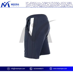 Pantalones cortos de malla azul lisos personalizados de alta calidad para hombres, pantalones cortos de gimnasio de secado rápido para hombres con cintura con cordón para hombres - Product Image 4