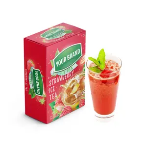 Wholesale High Quality Instant Tea Strawberry Flavor Premix Quickly Dissolve Tea Sachet 10 18 Sachets Per Box Tea Packs