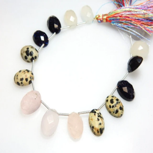 Cuentas de Piedras Preciosas de Cuarzo Multicolor, Facetadas, Ovaladas, Tipo Cabujón, 8'' 10x14MM, para la Elaboración de Joyería para Mujer - Product Image 1