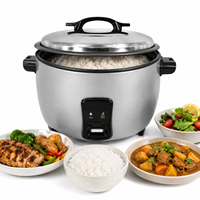 Vente flash - Cuiseur à riz électrique en acier inoxydable grande capacité avec fonction de maintien au chaud pour restaurant, hôtel, buffet, salle à manger