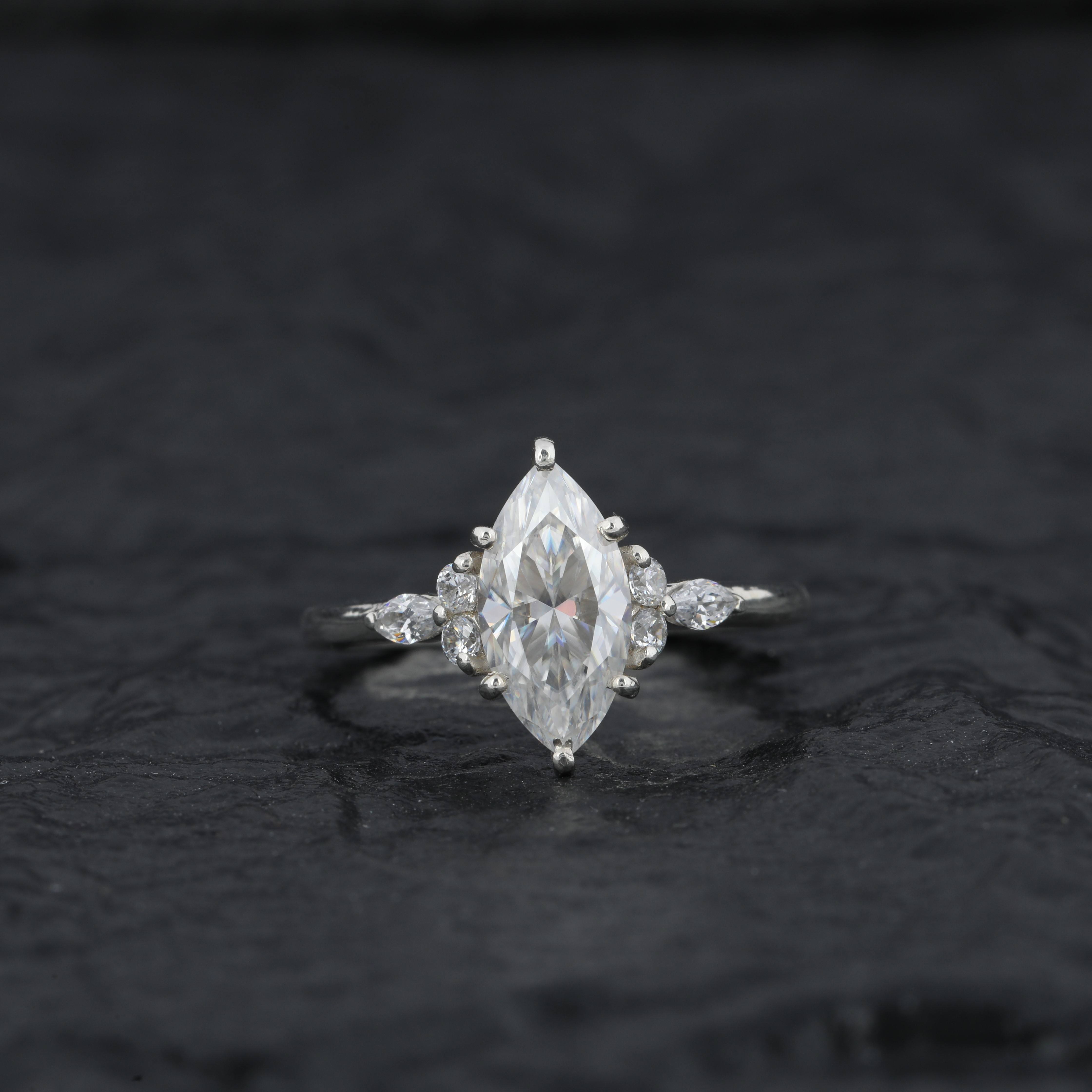 Indiamart Dark Grey Moissanite Engagement Ring Indiamart Carat