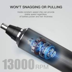 Tondeuse à sourcils et poils du visage rechargeable 2-en-1 professionnelle pour femmes et hommes, tondeuse à poils du nez et des oreilles USB portable puissante et indolore - Product Image 4