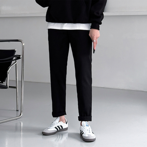 กางเกงผู้ชายสไตล์เกาหลีตรงใส่สบายกางเกงยืด4Way ผ้าฝ้ายใส่ได้ทุกวันใส่ได้ทั้งชายและหญิงมี5สี H4006 - Product Image 2