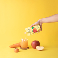 [Juicing Man] Koreaanse Wortel Appelsap 100Ml Tuit Zakje Geen Suiker Gezonde Kids Snack Natuurlijk Vruchtensap