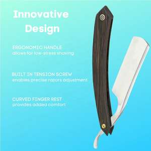 Nueva Llegada, Maquinilla de Afeitar Manual de Acero Alemán de Alta Calidad para Hombre, Maquinilla de Afeitar de Corte Recto con Mango de Madera, Maquinilla de Afeitar de Barbero de Filo Recto - Product Image 6
