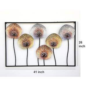 Décoration murale en métal feuille décorative Art mural moderne Décoration intérieure abstraite fleur de pissenlit Design Art unique Tenture murale - Product Image 5