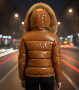 Veste d'hiver pour femmes de haute qualité, streetwear, respirante, matelassée, fermeture éclair, tricotée en polyester, logo personnalisé, vente en gros, vêtements d'extérieur - Product Image 5