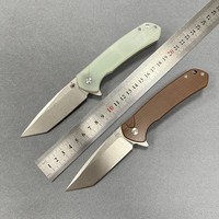 Couteau pliant EDC, lame en acier D2 dépoli, manche en G10, couteau de poche, couteau tactique de survie pour le camping en plein air