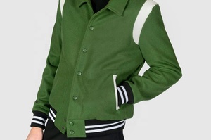 Veste universitaire personnalisée manches en laine impression par transfert par sublimation noir collège baseball hommes printemps imperméable respirant devant - Product Image 2